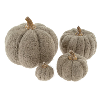 Grey Felt Pumpkins (Various Sizes Available)